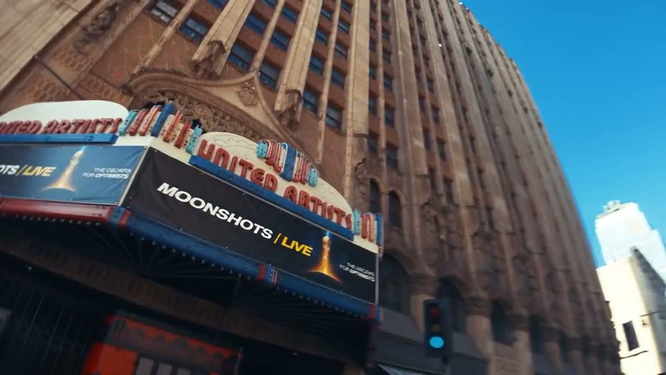 The Moonshots LIVE marquee on Broadway